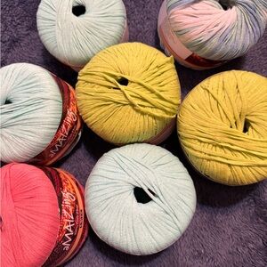 Yarn Set - Soft Green, Bright Yellow, Coral